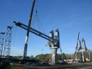 365 Ton crane setting jib in place for land crane