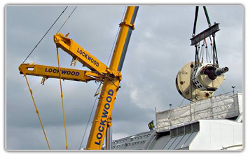 Two heavy lift cranes on a project in Williamsburg, VA